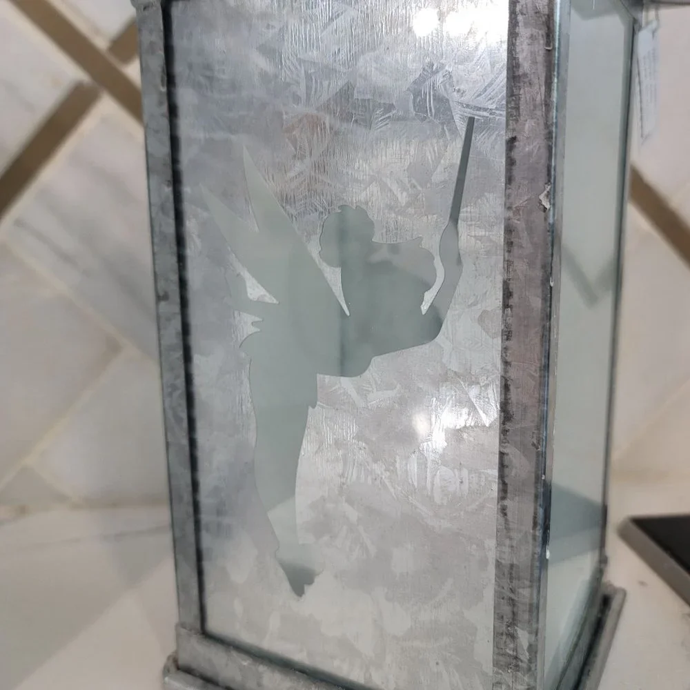 Disney Tinkerbell NWT Galvanized Metal Silhouette Candle Lanterns 9